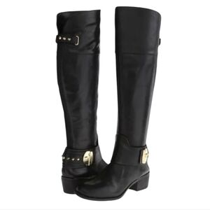 Vince Camuto Beatrix Black Leather Over The Knee Boots NIB